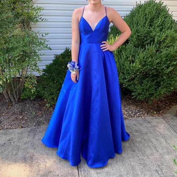 Sherri Hill size 8 royal blue prom dress - Picture 1 of 4